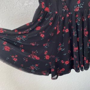 Red and Black Floral Dress / Romper Urban Outfitters